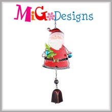 Manualidades Vendedor caliente Santa Metal and Glass Wind Chime